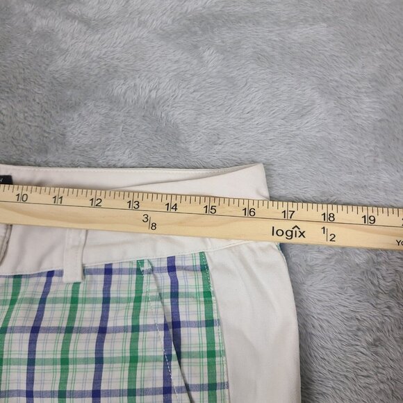 Adidas Golf Shorts Women's Size 10 Plaid Stretch Pockets Flat Front Performance - Picture 4 of 9